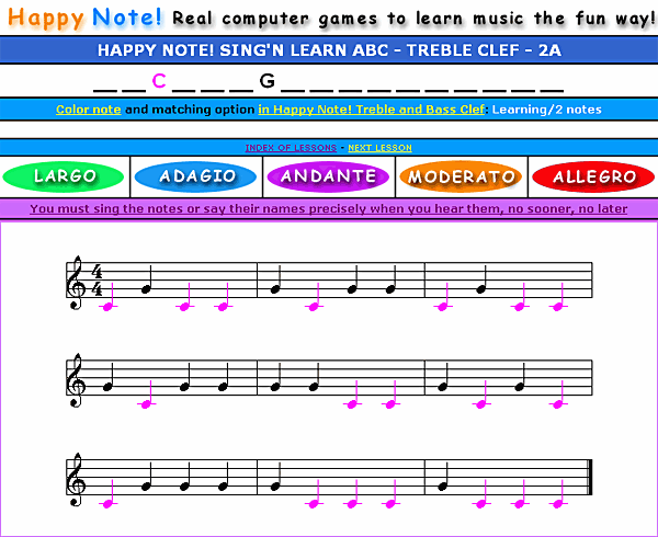Happy Note! Sing 'n Learn Treble Clef ABC Screenshot